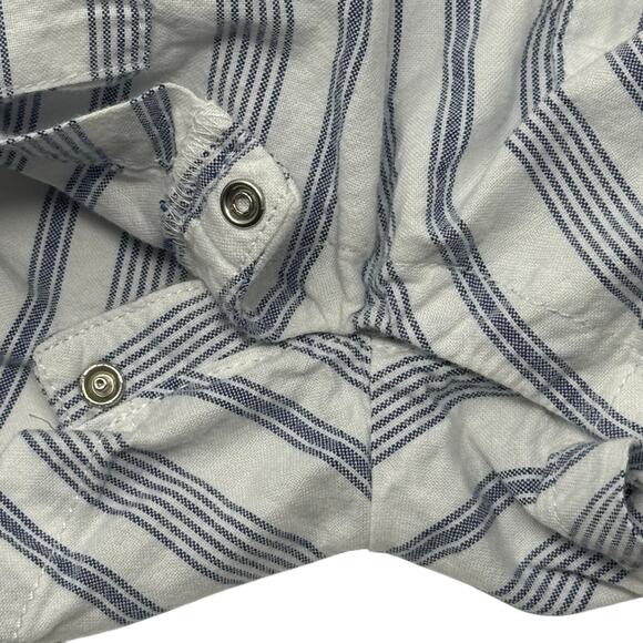 Organic by Carters Cotton Bodysuit Romper 6 Months White Blue Stripes - Picture 5 of 6